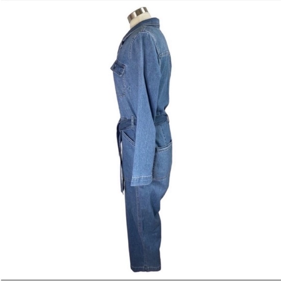 MADEWELL NWT Claireville Denim Tie-Waist Jumpsuit size L - Picture 10 of 12
